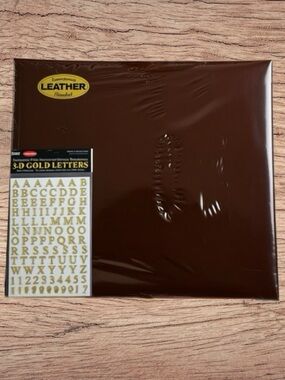 12x12” Pioneer Euro Leather Bonded Brown Scrapbook/photo album+gold letters